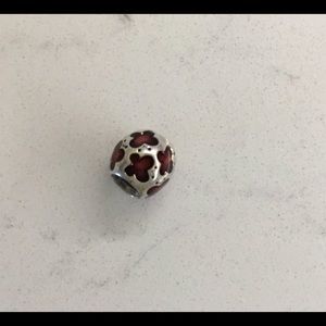Authentic Pandora red enamelled butterfly charm (retired)